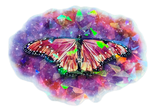 Queen butterfly engulfed in stardust.